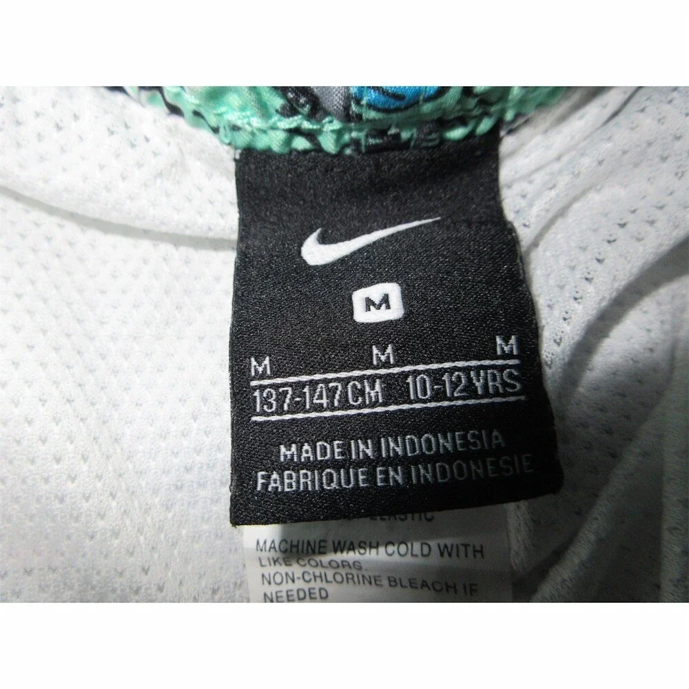 Nike Boys Swim Trunks Shorts Green Shark Party All-Over Print Youth M